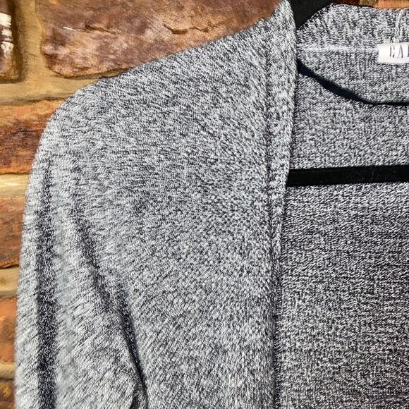 Gap Black Gray Open Front Cardigan Duster Sweater Women's Size XS - Picture 2 of 5